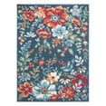 thumbnail image 1 of TOWN & COUNTRY EVERYDAY Hibiscus Bloom Modern Floral Indoor Outdoor Area Rug, UV Fade Resistant, High-Low Pile, Blue/Red/Beige, 5'2"x7'2", 1 of 13