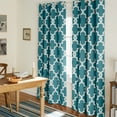 thumbnail image 1 of TOWN & COUNTRY EVERYDAY Ironwork Geo Trellis Sateen Indoor Curtains, Room Darkening Blackout, Grommet Top, Energy Efficient, 2-Pack Set, 52"x84", Teal, 1 of 10