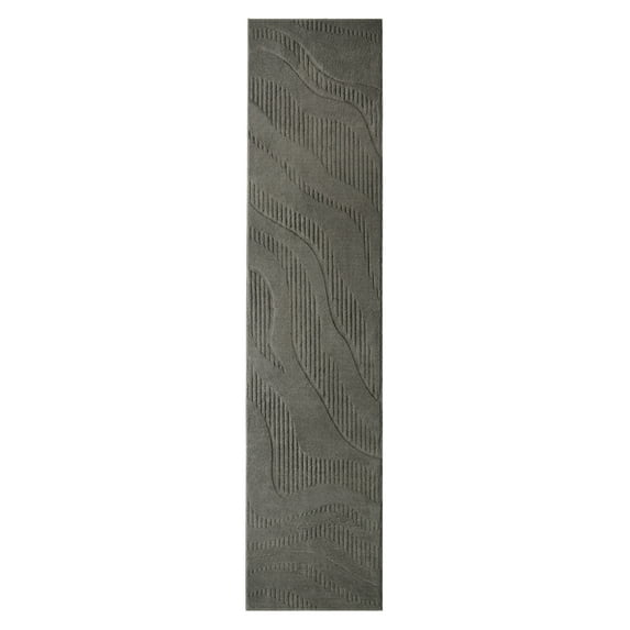 TOWN & COUNTRY EVERYDAY Lane Painterly Wave Soft Felt Everwash®, Machine Washable Area Rug with Non-Slip Backing, Modern Rug, Charcoal Grey, 1'7"x7'2"