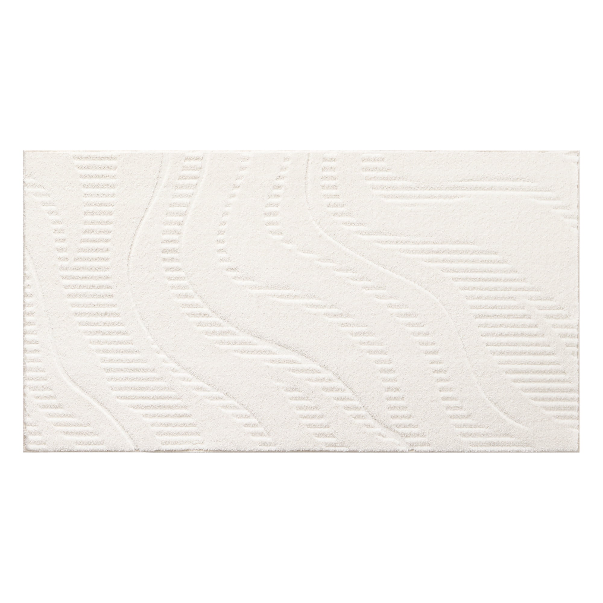 TOWN & COUNTRY EVERYDAY Lane Painterly Wave Soft Felt Everwash®, Machine Washable Area Rug with Non-Slip Backing, Modern Rug, Ivory, 1'7"x2'11"