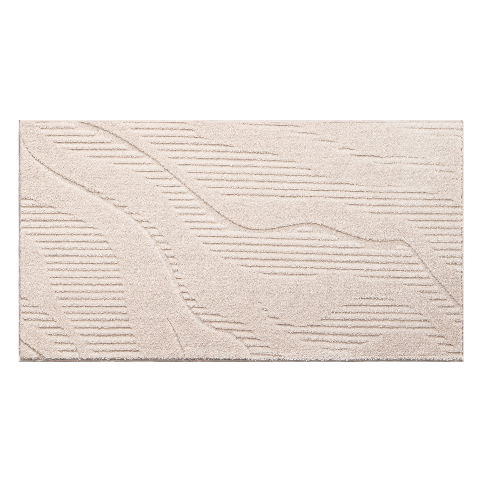 TOWN & COUNTRY EVERYDAY Lane Painterly Wave Soft Felt Everwash®, Machine Washable Area Rug with Non-Slip Backing, Modern Rug, Taupe, 1'7"x2'11"