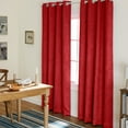 thumbnail image 1 of TOWN & COUNTRY EVERYDAY Lustre Solid Heavyweight Textured Sateen Indoor Curtains, Room Darkening Opacity, Grommet Top, Energy Efficient, 2-Pack Set, 52"x84", Chili, 1 of 10