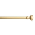 thumbnail image 1 of TOWN & COUNTRY EVERYDAY Modern Rounded Cap Single Indoor Curtain Rod and Finial Set, Easy Install Wall Mount, Matte Gold, Adjustable 66”-120”, 1 of 7