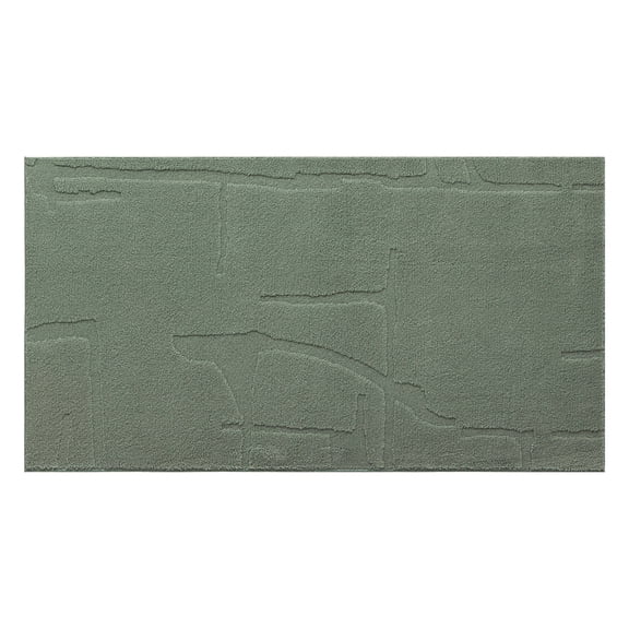 TOWN & COUNTRY EVERYDAY Rae Abstract Organic Soft Felt Everwash®, Machine Washable Area Rug with Non-Slip Backing, Abstract Rug, Sage Green, 1'7"x2'11"