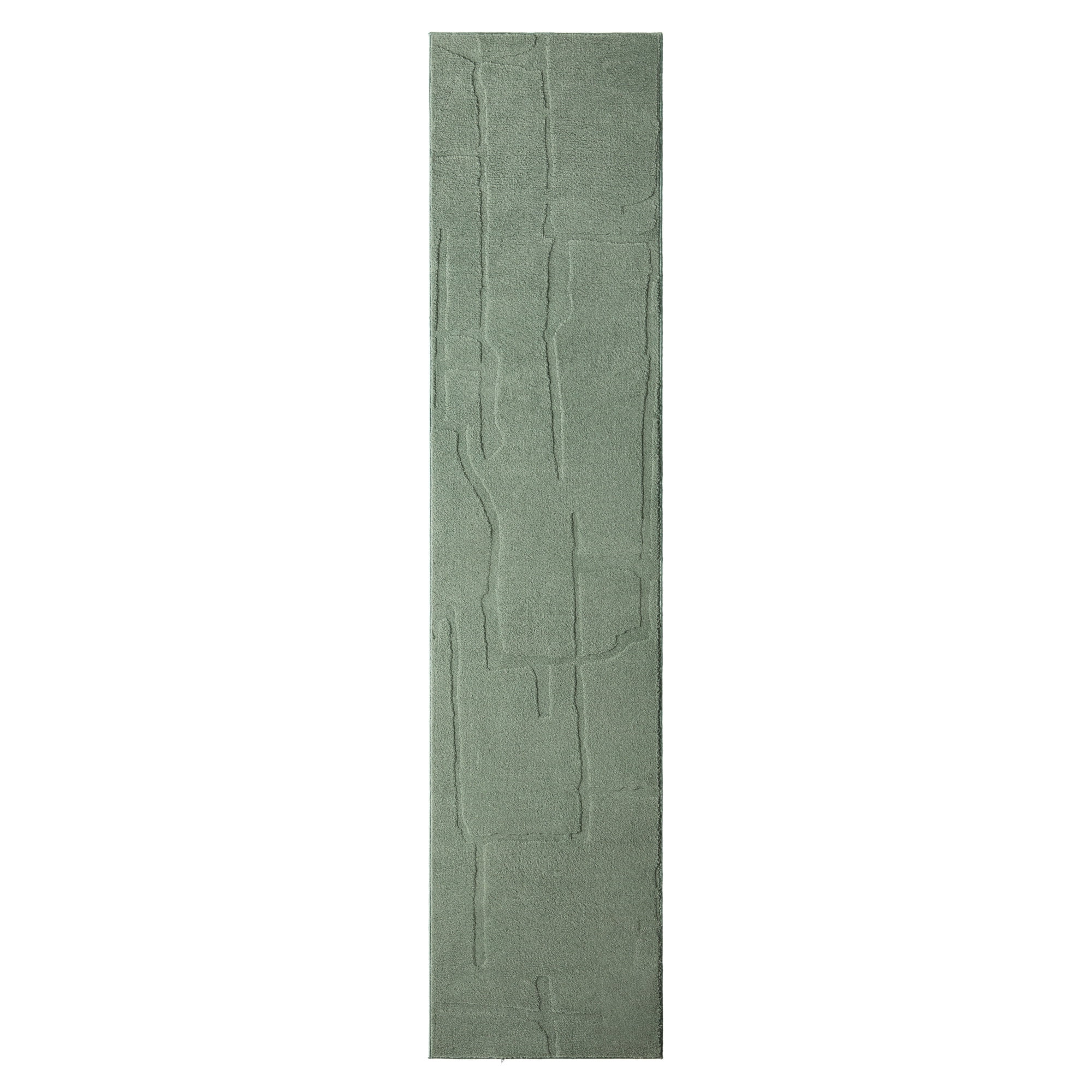 TOWN & COUNTRY EVERYDAY Rae Abstract Organic Soft Felt Everwash®, Machine Washable Area Rug with Non-Slip Backing, Abstract Rug, Sage Green, 1'7"x7'2"