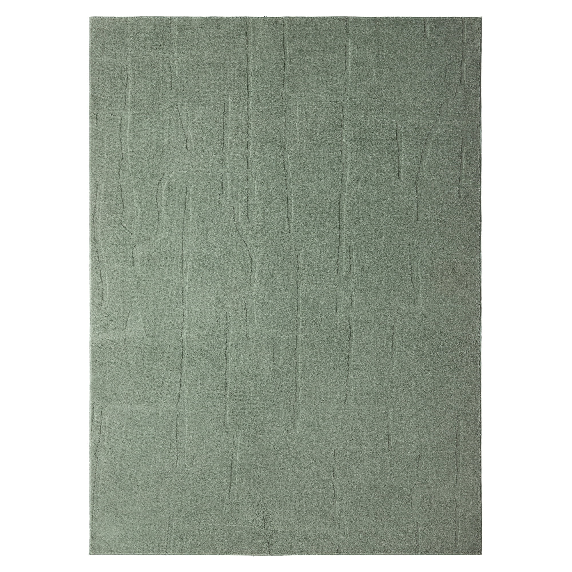 TOWN & COUNTRY EVERYDAY Rae Abstract Organic Soft Felt Everwash®, Machine Washable Area Rug with Non-Slip Backing, Abstract Rug, Sage Green, 4'11"x6'10"