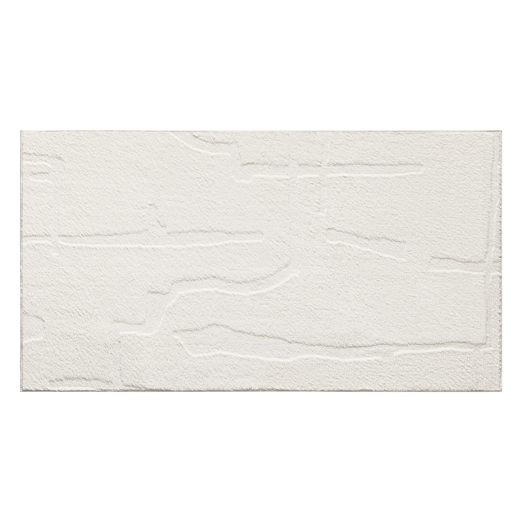 TOWN & COUNTRY EVERYDAY Rae Abstract Organic Soft Felt Everwash®, Machine Washable Area Rug with Non-Slip Backing, Abstract Rug, Ivory, 1'7"x2'11"