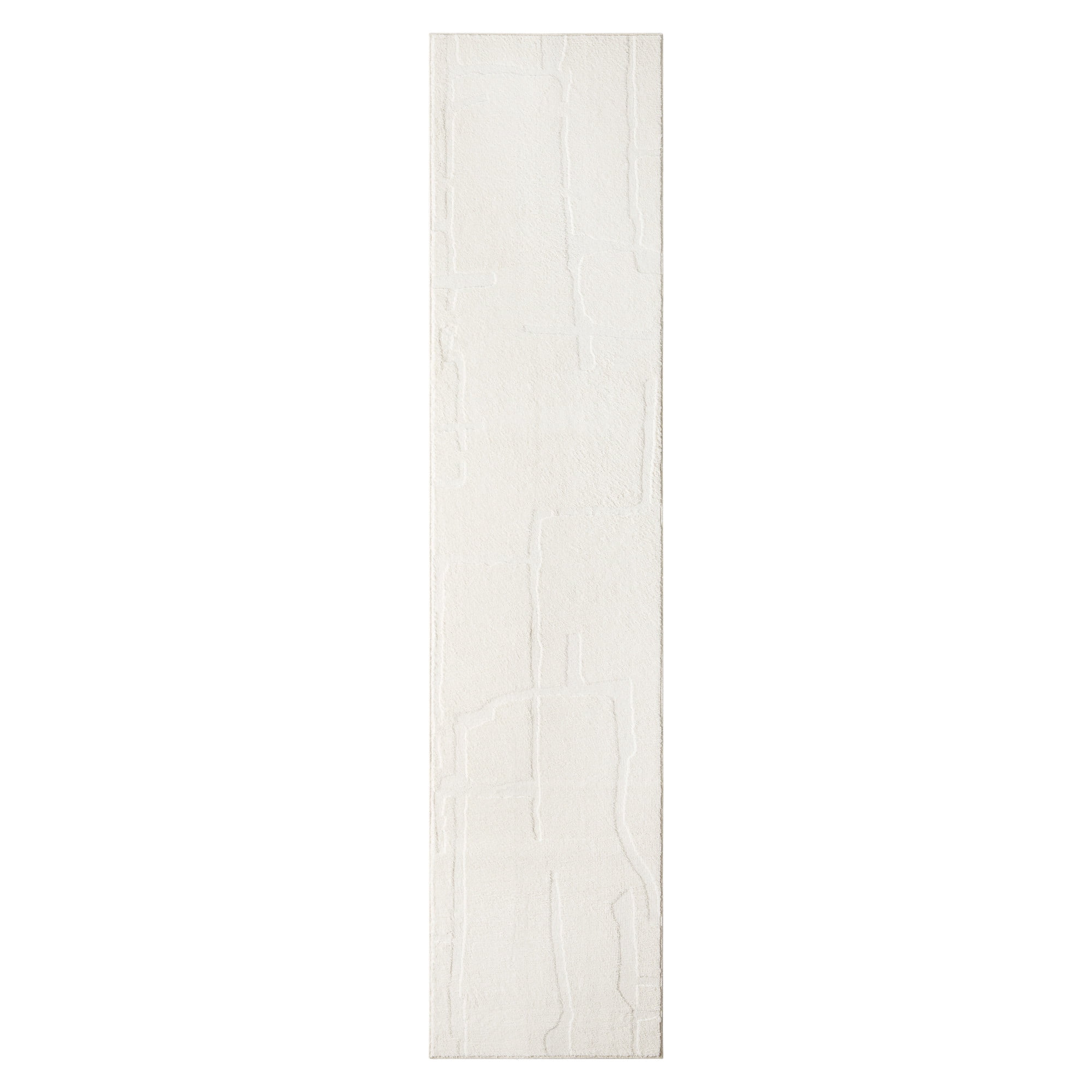 TOWN & COUNTRY EVERYDAY Rae Abstract Organic Soft Felt Everwash®, Machine Washable Area Rug with Non-Slip Backing, Abstract Rug, Ivory, 1'7"x7'2"