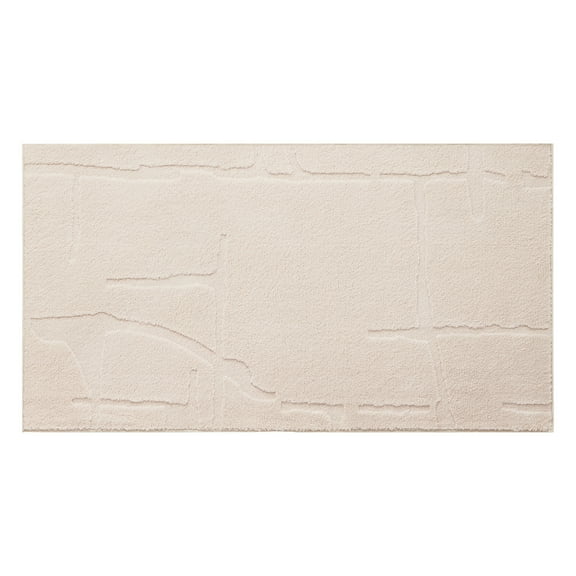 TOWN & COUNTRY EVERYDAY Rae Abstract Organic Soft Felt Everwash®, Machine Washable Area Rug with Non-Slip Backing, Abstract Rug, Taupe, 1'7"x2'11"