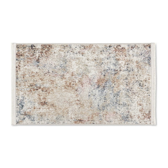 TOWN & COUNTRY EVERYDAY Rein Abstract Cloud Everwash® Washable Area Rug with Non-Slip Backing, Pet Friendly Rug, Brown/Beige, 21"x35"