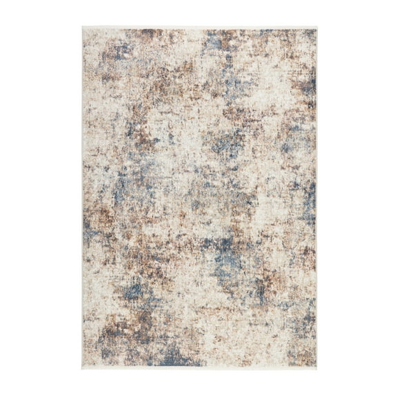 TOWN & COUNTRY EVERYDAY Rein Abstract Cloud Everwash® Washable Area Rug with Non-Slip Backing, Pet Friendly Rug, Brown/Beige, 5'2"x7'2"