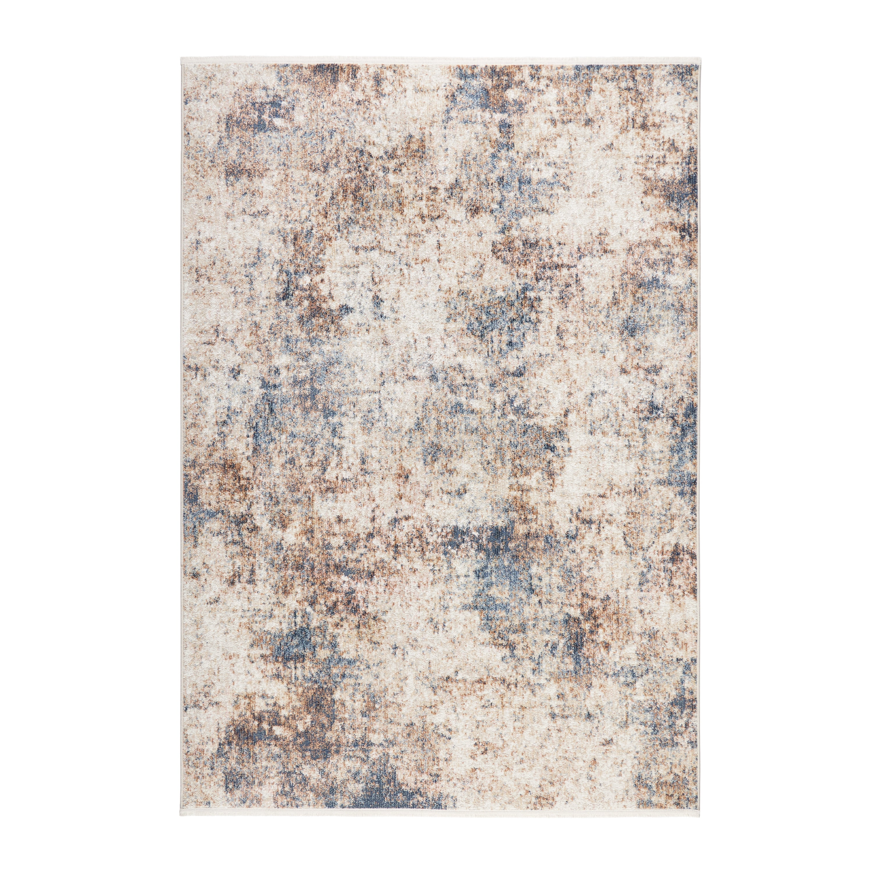 TOWN & COUNTRY EVERYDAY Rein Abstract Cloud Everwash® Washable Area Rug with Non-Slip Backing, Pet Friendly Rug, Brown/Beige, 6'6"x9'6"