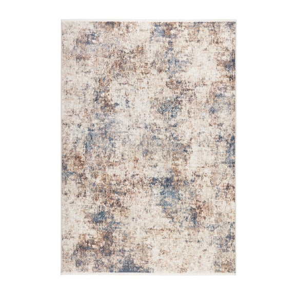 TOWN & COUNTRY EVERYDAY Rein Abstract Cloud Everwash® Washable Area Rug with Non-Slip Backing, Pet Friendly Rug, Brown/Beige, 6'6"x9'6"