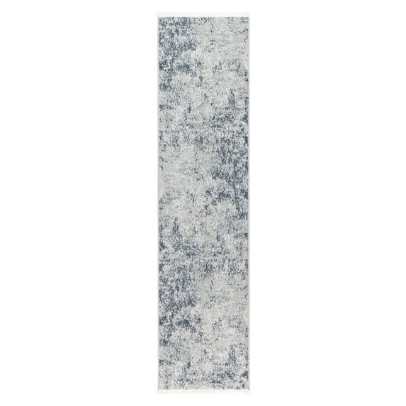 TOWN & COUNTRY EVERYDAY Rein Abstract Cloud Everwash® Washable Runner Area Rug with Non-Slip Backing, Pet Friendly Rug, Blue/Grey, 1'9"x7'2"