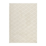 TOWN & COUNTRY EVERYDAY Rein Solid Diamond Everwash  Washable Area Rug with Non-Slip Backing, Pet Friendly Rug, Beige, 710x102