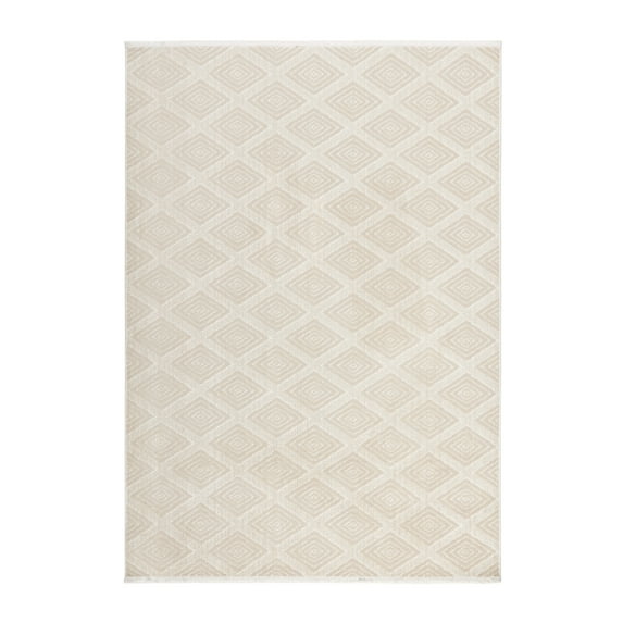 TOWN & COUNTRY EVERYDAY Rein Solid Diamond Everwash® Washable Area Rug with Non-Slip Backing, Pet Friendly Rug, Beige, 7'10"x10'2"
