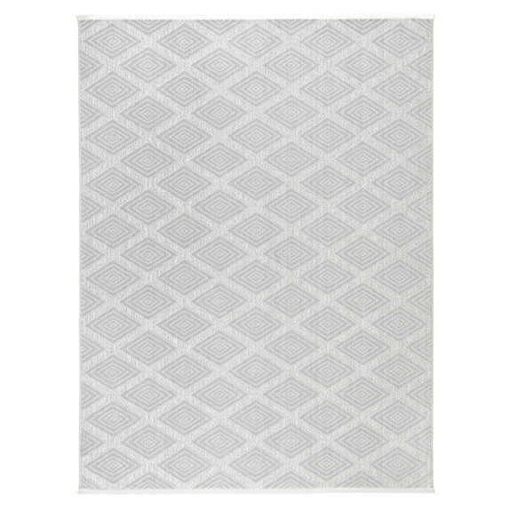 TOWN & COUNTRY EVERYDAY Rein Solid Diamond Everwash® Washable Area Rug with Non-Slip Backing, Pet Friendly Rug, Grey, 5'2"x7'2"
