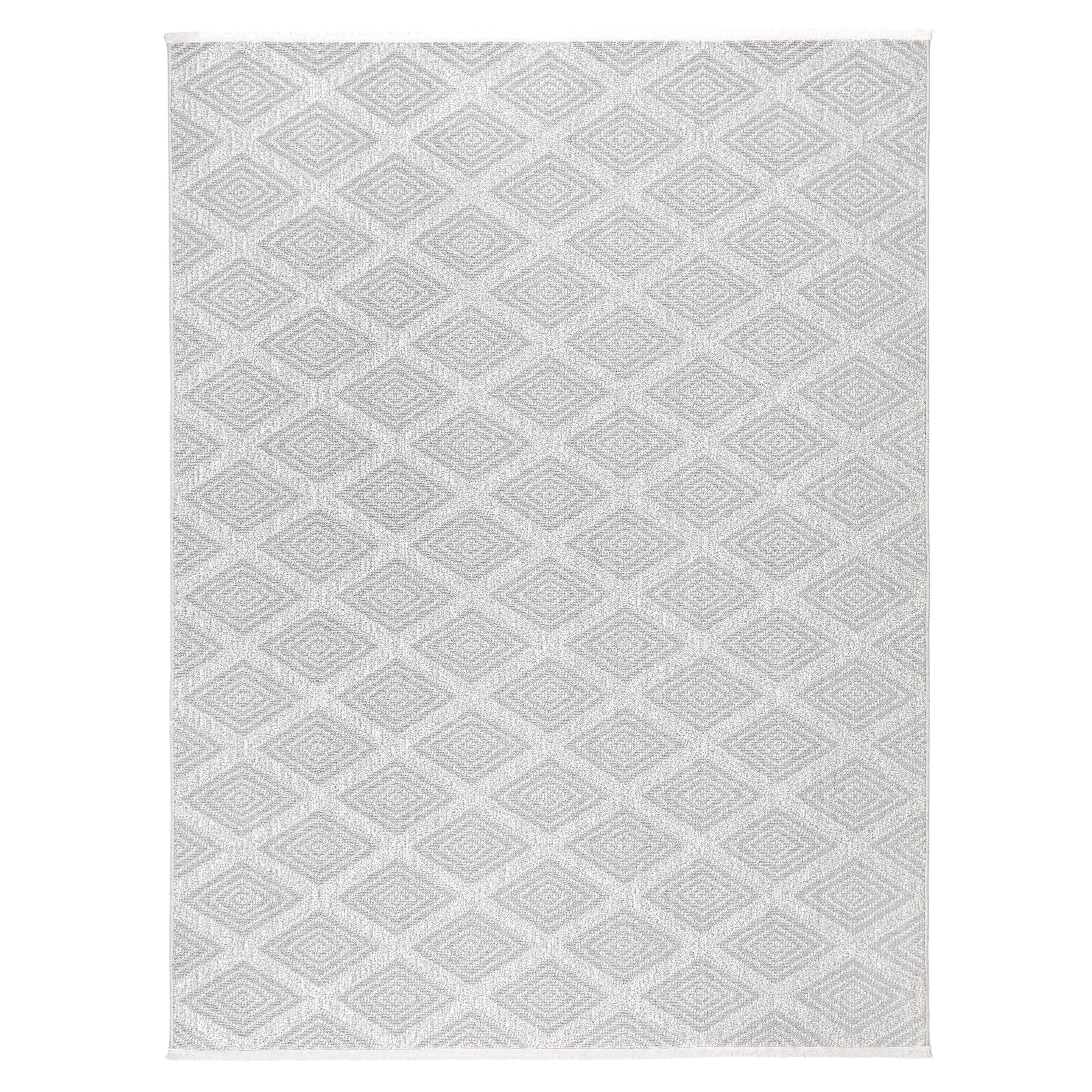 TOWN & COUNTRY EVERYDAY Rein Solid Diamond Everwash® Washable Area Rug with Non-Slip Backing, Pet Friendly Rug, Grey, 6'6"x9'6"