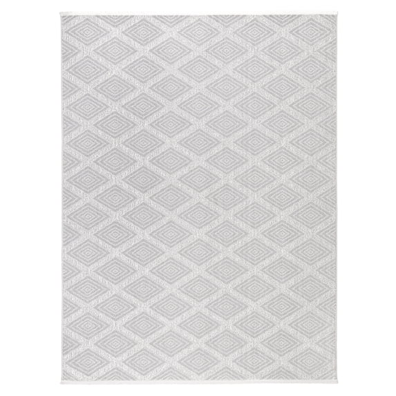 TOWN & COUNTRY EVERYDAY Rein Solid Diamond Everwash® Washable Area Rug with Non-Slip Backing, Pet Friendly Rug, Grey, 6'6"x9'6"