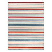 TOWN & COUNTRY EVERYDAY Rio Multicolor Stripe Indoor Outdoor Area Rug, UV Fade Resistant, High-Low Pile, Red/Mutli, 311x52