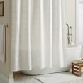 thumbnail image 1 of TOWN & COUNTRY EVERYDAY Sophia Textured Solid Cotton-Rich Breathable Fabric Shower Curtain with Reinforced Buttonhole Top Hem, White, 70"x72", 1 of 10