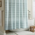 thumbnail image 1 of TOWN & COUNTRY EVERYDAY Sophia Textured Solid Cotton-Rich Breathable Fabric Shower Curtain with Reinforced Buttonhole Top Hem, Aqua Blue, 70"x72", 1 of 10