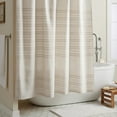 thumbnail image 1 of TOWN & COUNTRY EVERYDAY Sophia Textured Solid Cotton-Rich Breathable Fabric Shower Curtain with Reinforced Buttonhole Top Hem, Tan, 70"x72", 1 of 10