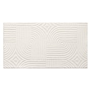 TOWN & COUNTRY EVERYDAY Stone Geo Curve Soft Felt Everwash , Machine Washable Area Rug with Non-Slip Backing, Geometric Rug, Ivory, 17x211