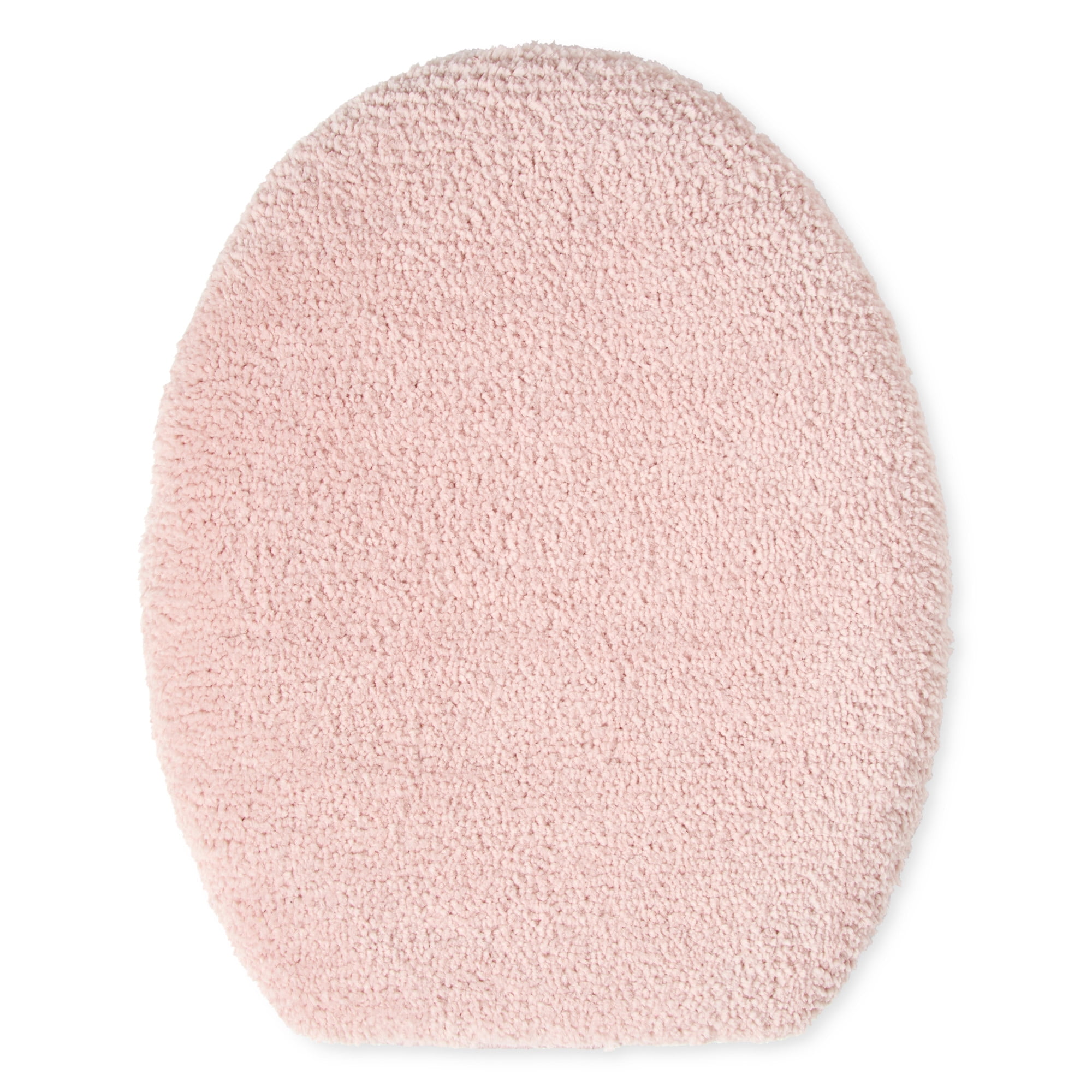 TOWN & COUNTRY EVERYDAY Ultra Plush Solid Tufted Toilet Lid Cover, Soft and Absorbent, Non-Slip Cover, Machine Washable, Blush, 18"x19"