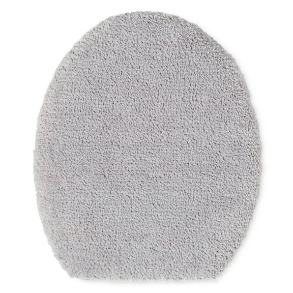 TOWN & COUNTRY EVERYDAY Ultra Plush Solid Tufted Toilet Lid Cover, Soft and Absorbent, Non-Slip Cover, Machine Washable, Grey, 18"x19"