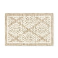 thumbnail image 1 of TOWN & COUNTRY EVERYDAY Walker Damask Medallion Everwash® Washable Multi-Use Decorative Rug, Tufted Kitchen Rug, Low-Profile Door Mat, Bedroom Rug and Bath Rug with Non-Slip Backing, Beige, 24"x40", 1 of 11