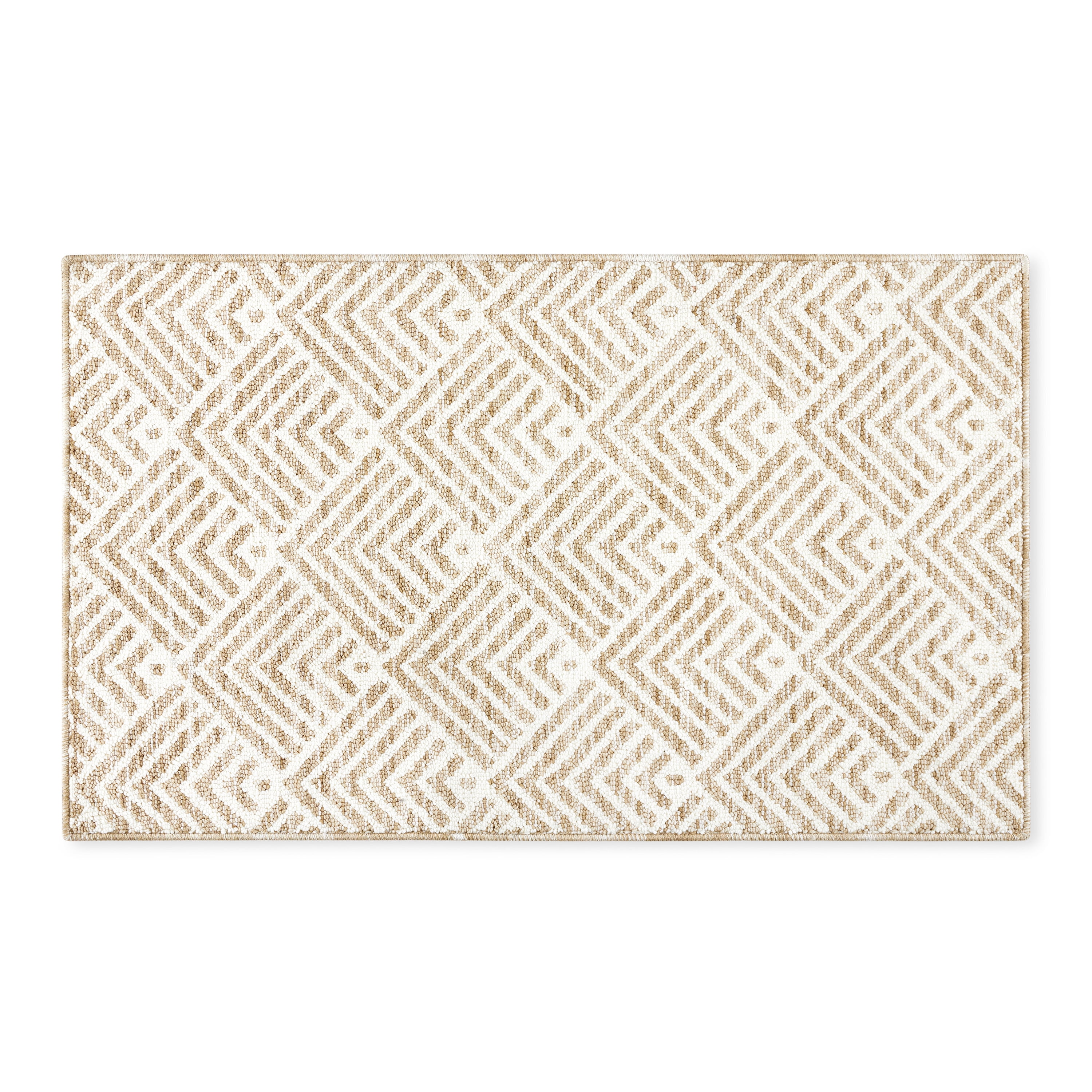Walker Beige Tufted Washable Non-Slip Rectangular Rug