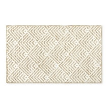 TOWN & COUNTRY EVERYDAY Walker Modern Stripe Everwash™ Washable Multi-Use Decorative Rug, Tufted Kitchen Rug, Low-Profile Door Mat, Bedroom Rug and Bath Rug with Non-Slip Backing, Beige, 24"x40"