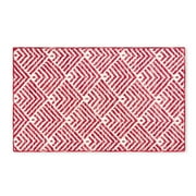 TOWN & COUNTRY EVERYDAY Walker Modern Stripe Everwash  Washable Multi-Use Decorative Rug, Tufted Kitchen Rug, Low-Profile Door Mat, Bedroom Rug and Bath Rug with Non-Slip Backing, Red, 24x40