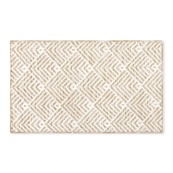 TOWN & COUNTRY EVERYDAY Walker Modern Stripe Everwash® Washable Multi-Use Decorative Rug, Tufted Kitchen Rug, Low-Profile Door Mat, Bedroom Rug and Bath Rug with Non-Slip Backing, Beige, 24"x40"