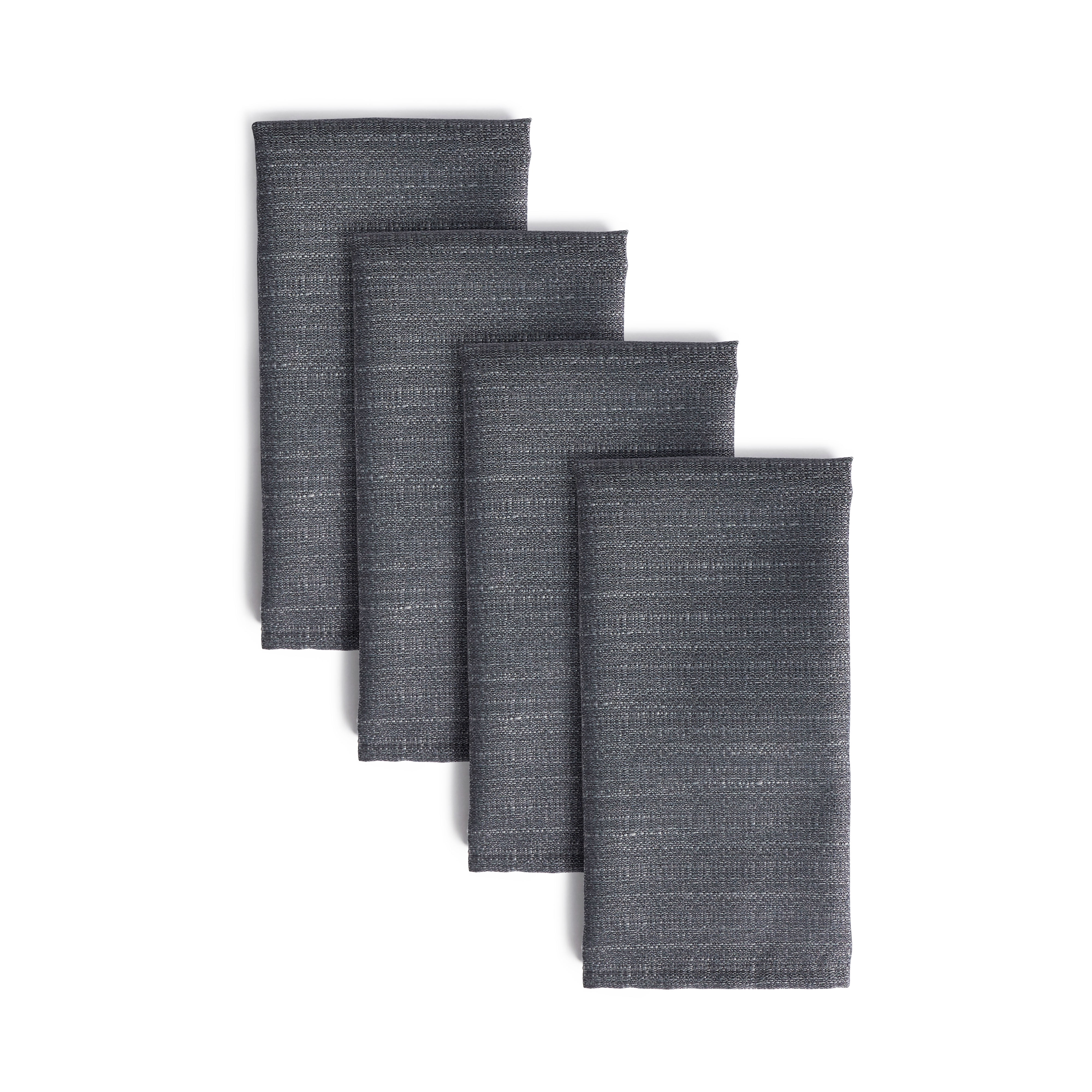 TOWN & COUNTRY LIVING Harper Stain and Water Resistant Reversible Napkin 4-Pack Set, Grey Flannel, 20"x20"