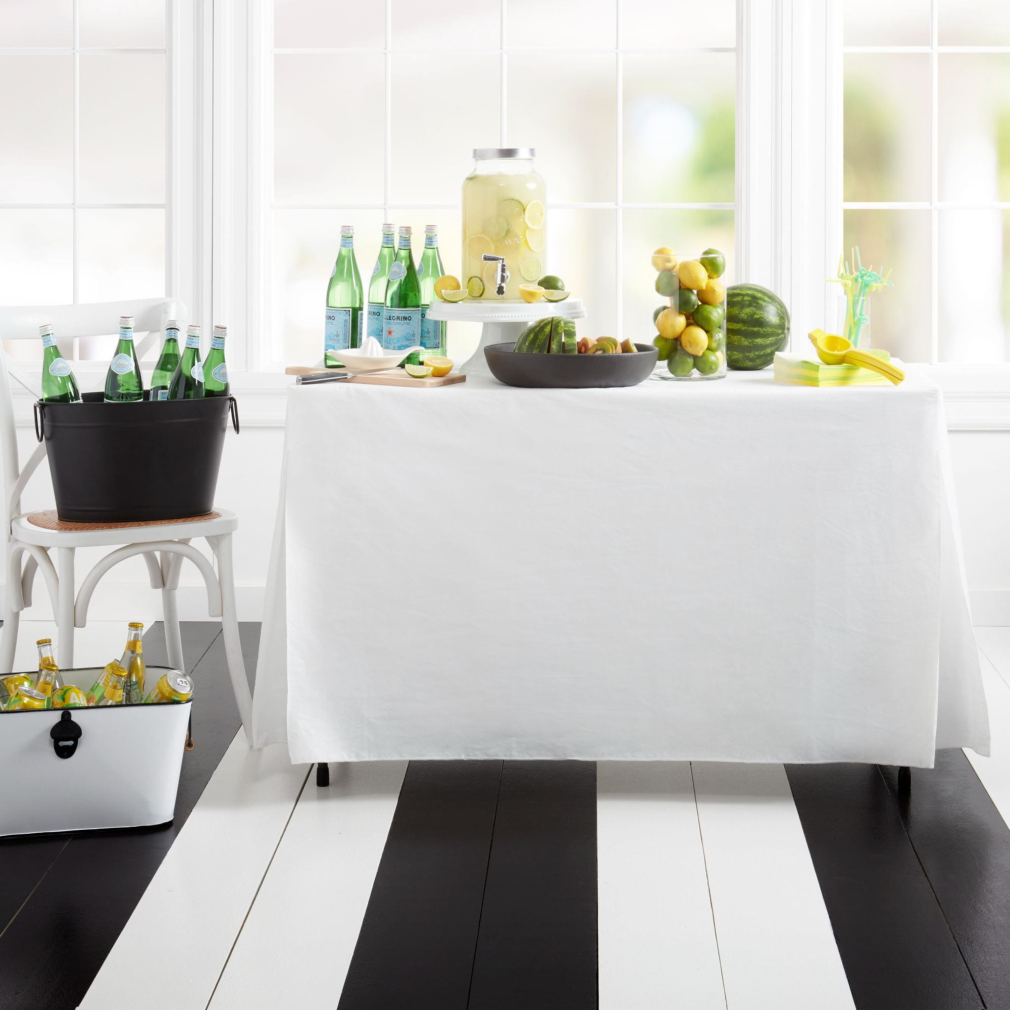 TOWN & COUNTRY LIVING Tablevogue Fitted Table Cover Single Pack, White, 48"x24"x27"