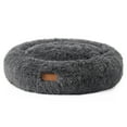thumbnail image 1 of TOWN & COUNTRY LUXE CuddleTown Fuzzy Solid Donut Pet Bed, Soft, Cozy & Calming, Water Repellent, Non-Slip Bottom, 100% Machine Washable, Dark Grey, Medium 28"x28"x7" Round, 1 of 6