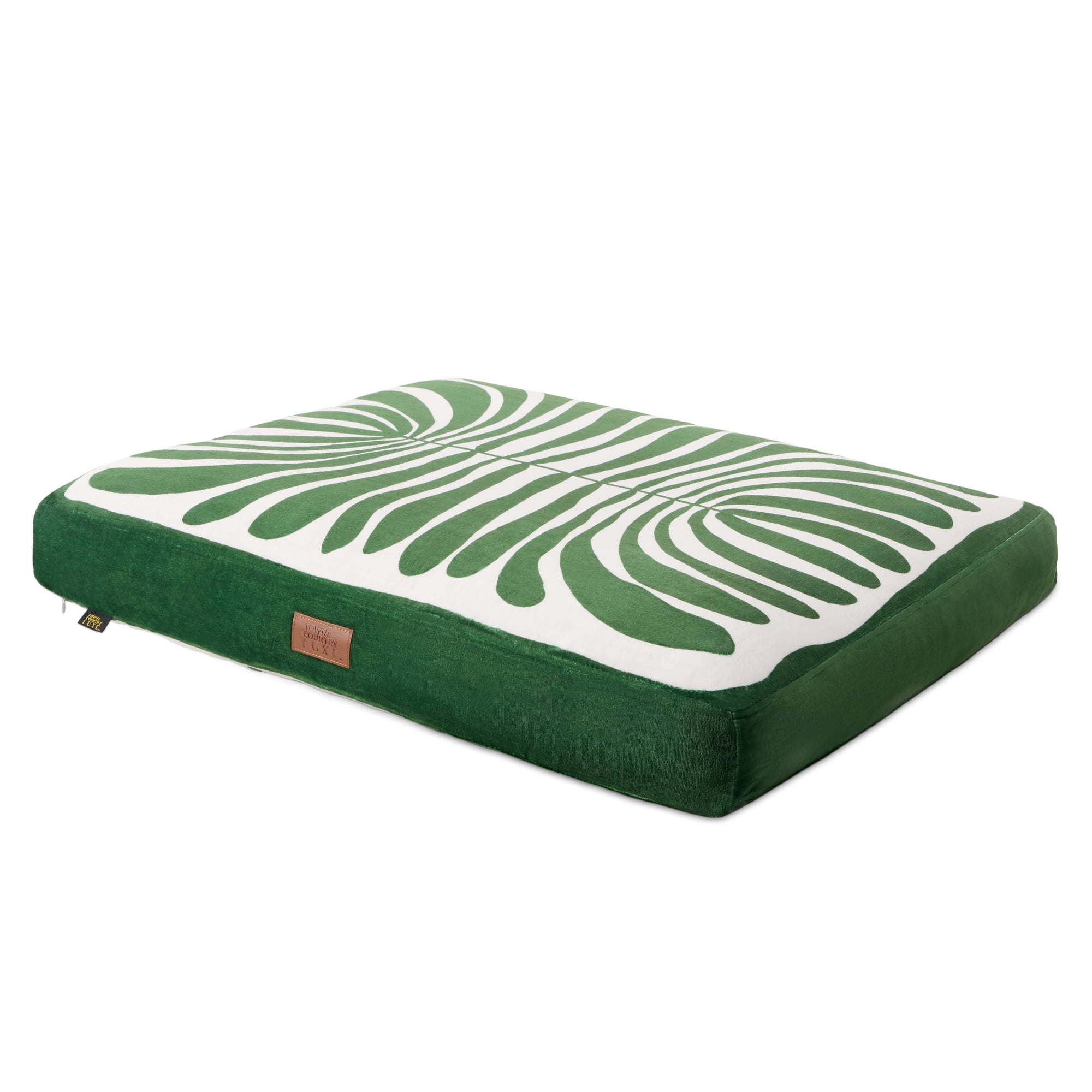 TOWN & COUNTRY LUXE CuddleTown Matisse Everwash® Pillow Pet Bed, Water Repellent Floor Pillow, Machine Washable Cover, Soft & Calming, Green, Small 28"x22"x4"