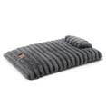 thumbnail image 1 of TOWN & COUNTRY LUXE CuddleTown Ribbed Bubble Stripe Pillow Crate Mat Pet Bed, Machine Washable Cover, Soft & Calming, Non-Slip Bottom, Dark Grey, Extra Small 23"x17"x3", 1 of 7
