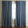 thumbnail image 1 of TOWN & COUNTRY LUXE Davos Solid Linen Texture Indoor Curtains, 100% Blackout with Energy Efficient Lining, Back Tab/Rod Pocket Top, 2-Pack Set, Navy Blue, 50"x108", 1 of 12