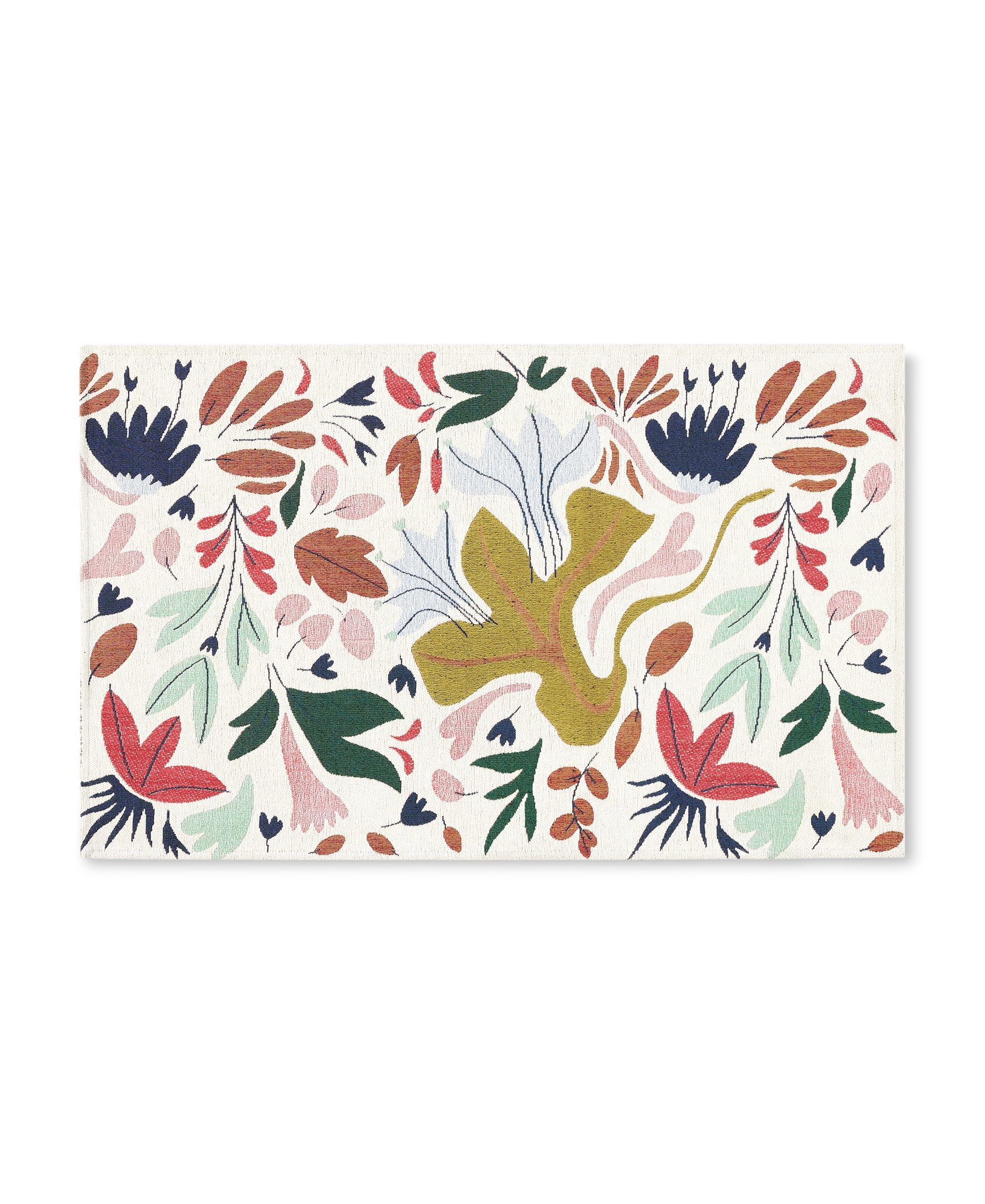Livie Cream Floral Synthetic Rectangular Washable Rug, 24" x 40"