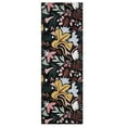 thumbnail image 1 of TOWN & COUNTRY LUXE Livie Floral Drip Everwash® Washable Multi-Use Decorative Rug, Kitchen Runner Rug, Low-Profile Door Mat, Bedroom Rug and Dorm Room Rug with Non-Slip Backing, Black, 24"x72", 1 of 10