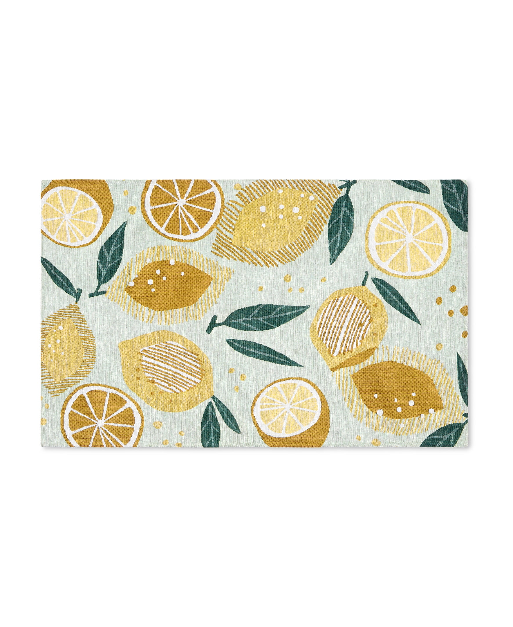 TOWN & COUNTRY LUXE Livie Fresh Lemon Everwash® Washable Multi-Use Decorative Rug, Kitchen Rug, Low-Profile Door Mat, Bedroom Rug and Dorm Room Rug with Non-Slip Backing, Seafoam Green, 24"x40"