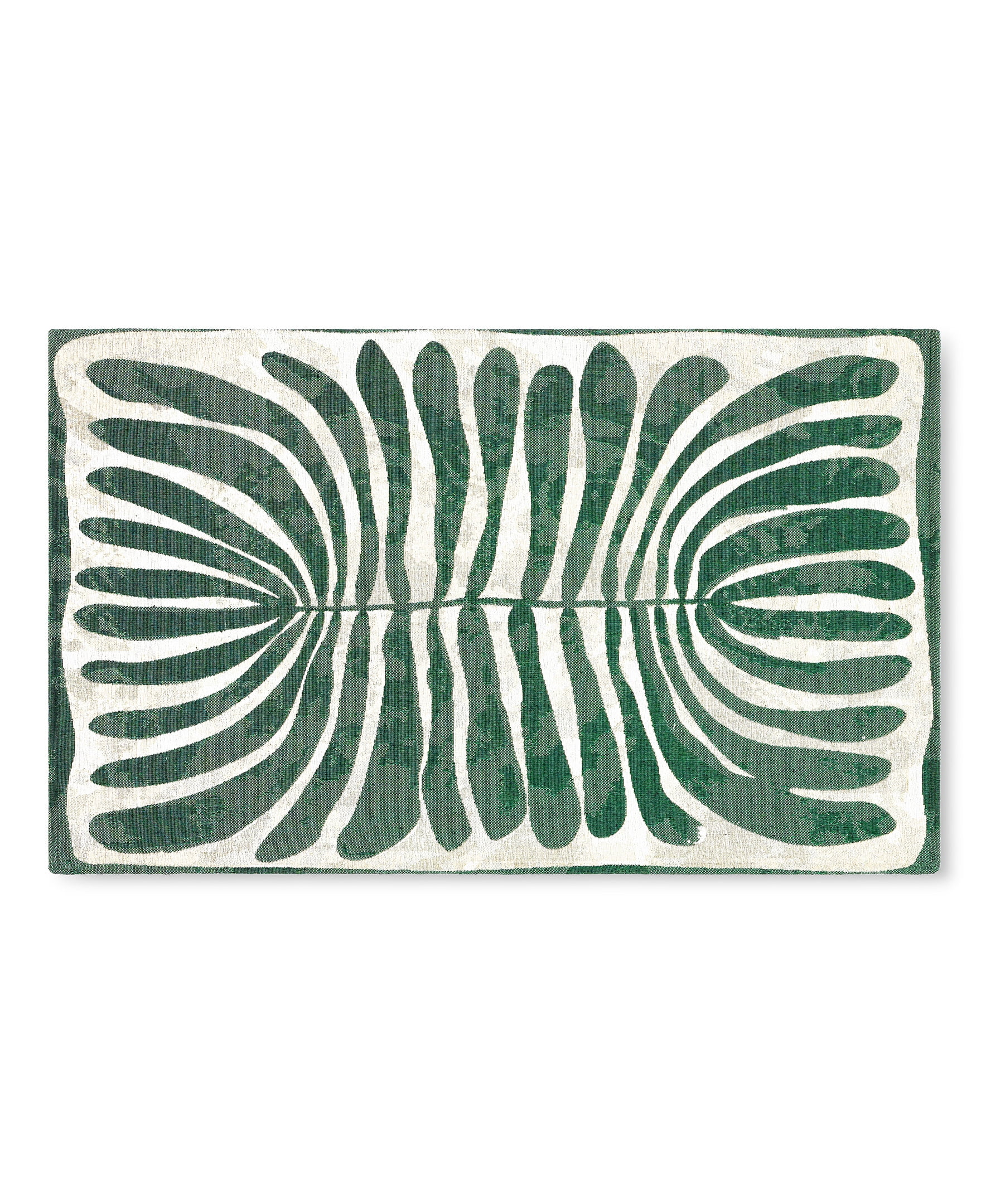 Green Jacquard Woven Polyester and Cotton Kitchen Mat 24" x 40"