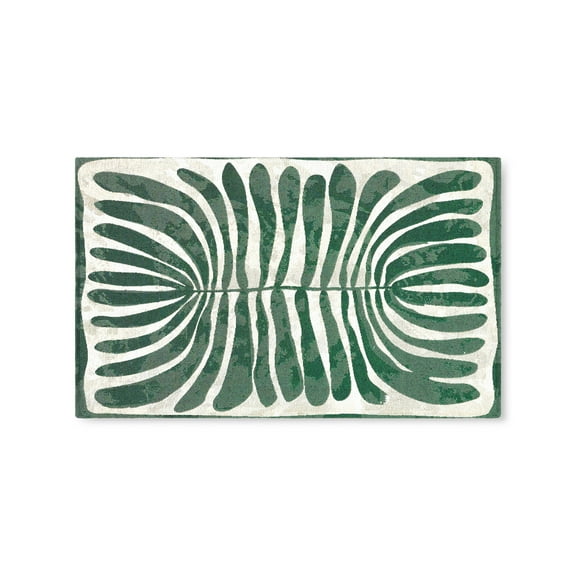 TOWN & COUNTRY LUXE Livie Matisse Cutout Everwash® Washable Multi-Use Decorative Rug, Kitchen Rug, Low-Profile Door Mat, Bedroom Rug and Dorm Room Rug with Non-Slip Backing, Green, 24"x40"