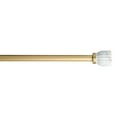 thumbnail image 1 of TOWN & COUNTRY LUXE Marbled Flute Single Indoor Curtain Rod and Finial Set, Natural Marble Stone Look, Easy Install Wall Mount, Matte Gold, Adjustable 66”-120”, 1 of 8