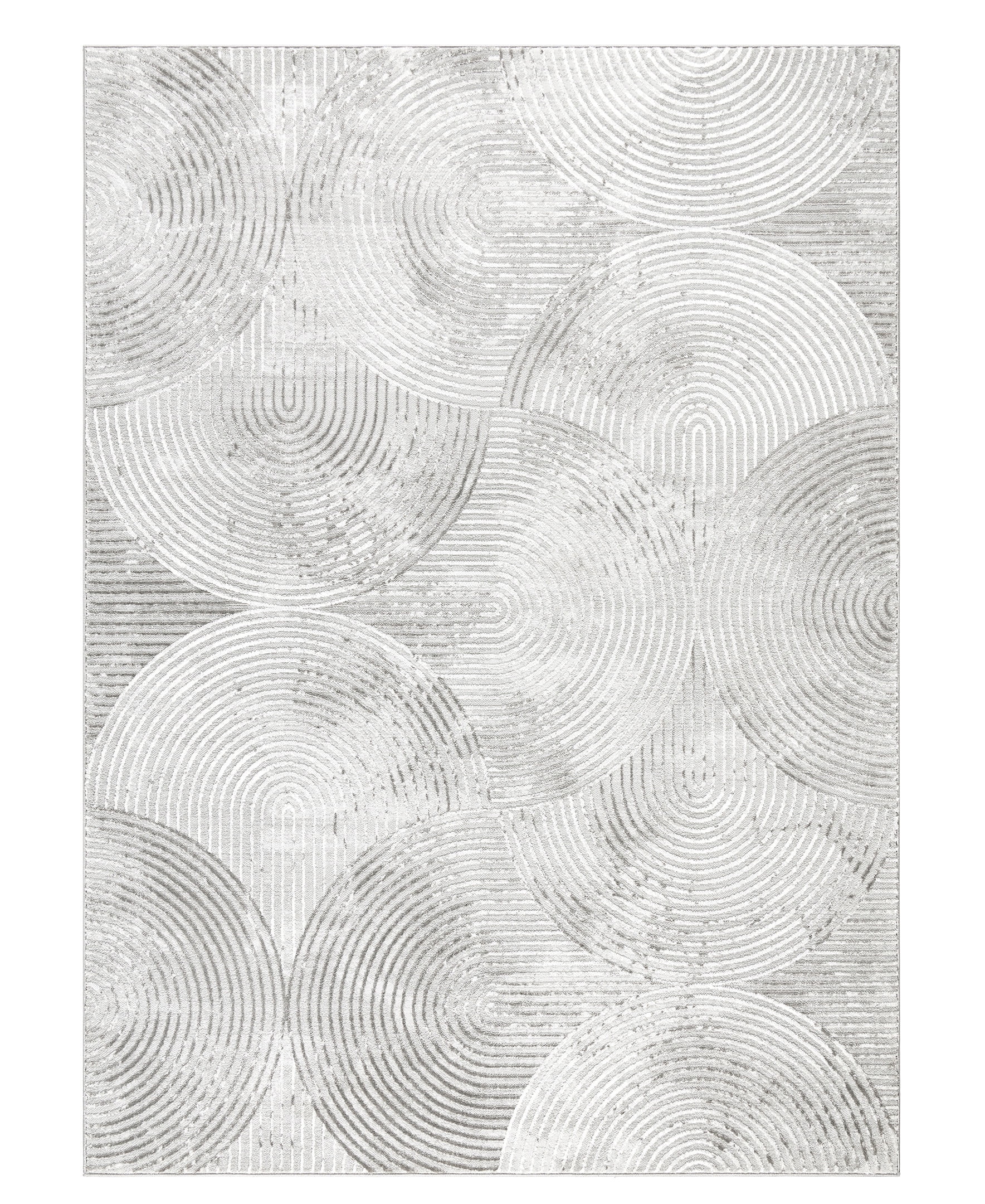 TOWN & COUNTRY LUXE Maya Soft Arches Neutral Indoor Area Rug with High-Low Texture, Grey, 7'10"x10'2"