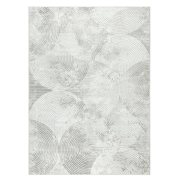 TOWN & COUNTRY LUXE Maya Soft Arches Neutral Indoor Area Rug with High-Low Texture, Grey, 7'10"x10'2"