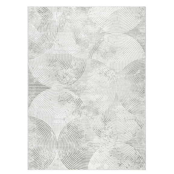 TOWN & COUNTRY LUXE Maya Soft Arches Neutral Indoor Area Rug with High-Low Texture, Grey, 7'10"x10'2"